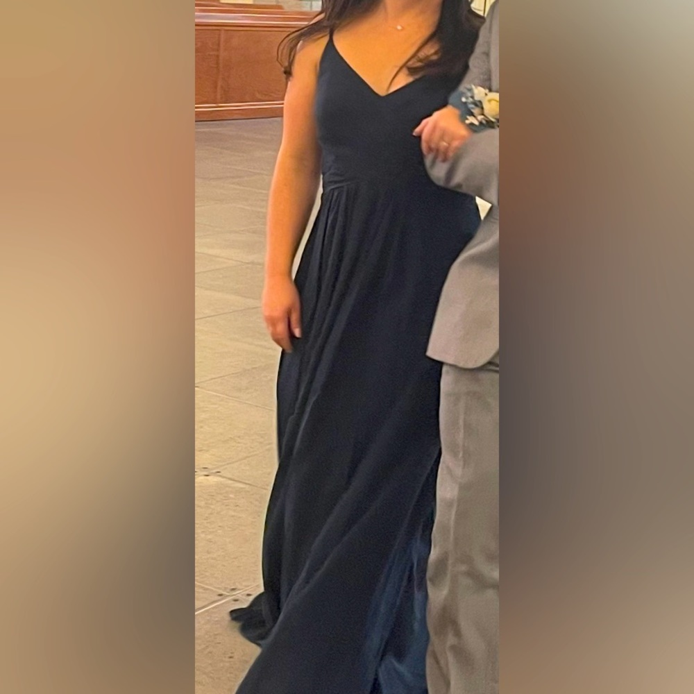 JJ’s House Navy Blue A-Line Chiffon Dress